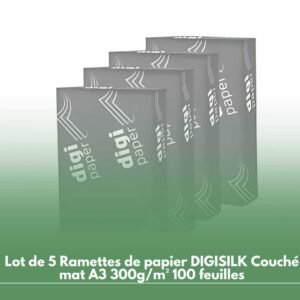 Lot de 5 Ramettes de papier DIGISILK Couché mat A3 300g/m² 100 feuilles