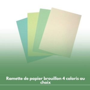 Ramette de papier brouillon 4 coloris au choix