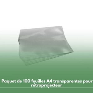 Paquet de 100 feuilles A4 transparentes pour rétroprojecteur