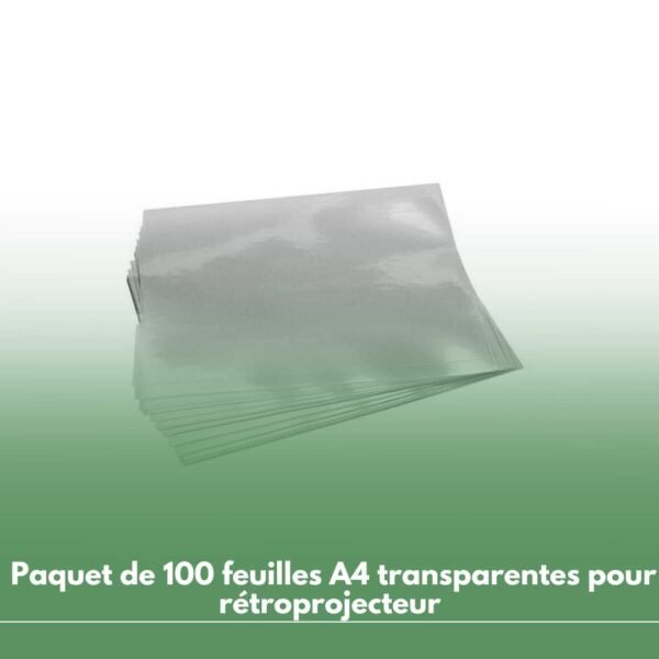 Paquet de 100 feuilles A4 transparentes pour rétroprojecteur