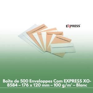 Boîte de 500 Enveloppes Commerciales EXPRESS XO-8584 – 176 x 120 mm – 100 g/m² – Blanc