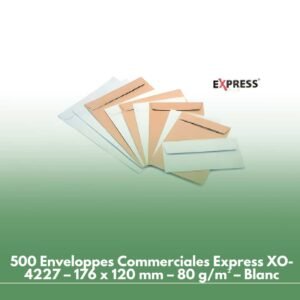 500 Enveloppes Commerciales Express XO-4227 – 176 x 120 mm – 80 g/m² – Blanc