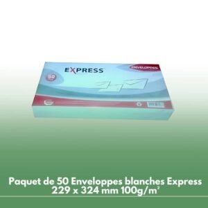 Paquet de 50 Enveloppes blanches Express 229 x 324 mm 100g/m²