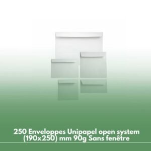 250 Enveloppes Unipapel open system (190x250) mm 90g Sans fenêtre