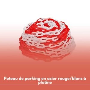 Chaine de signalisation en PVC plastique rouge/blanc par m
