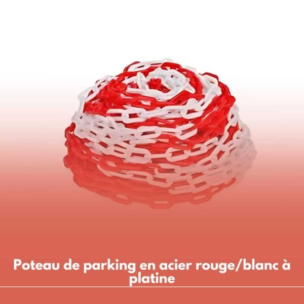 Chaine de signalisation en PVC plastique rouge/blanc par m