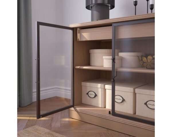Buffet LANESUND gris brun 161x47x81 cm – Image 2