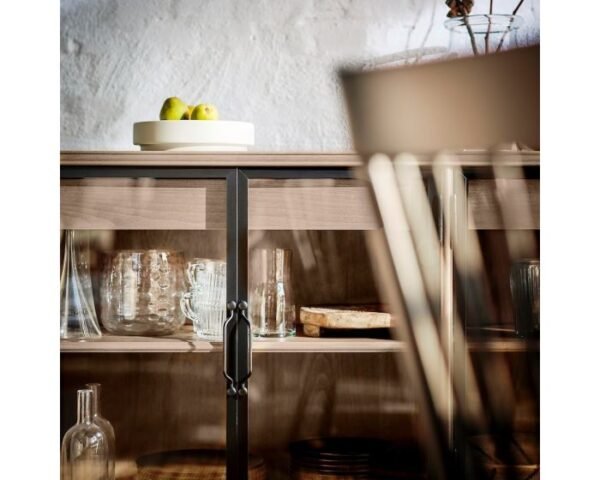 Buffet LANESUND gris brun 161x47x81 cm – Image 3