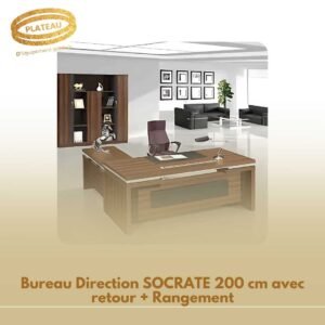 Bureau Direction SOCRATE 200 cm avec retour + Rangement