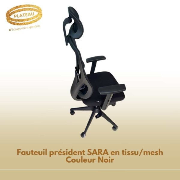 Fauteuil président SARA en tissu/mesh Couleur Noir