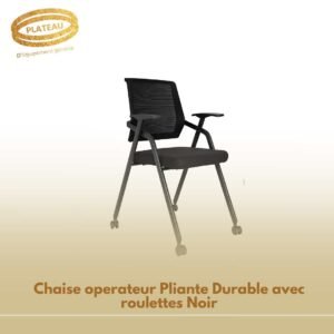 Chaise operateur Pliante Durable avec roulettes Noir