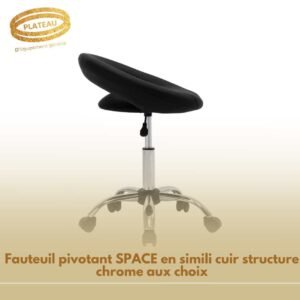 Fauteuil pivotant SPACE en simili cuir structure chrome aux choix