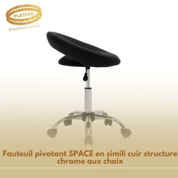 Fauteuil pivotant SPACE en simili cuir structure chrome aux choix