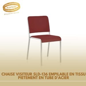 CHAISE VISITEUR SLD-136 EMPILABLE EN TISSU PIETEMENT EN TUBE D'ACIER