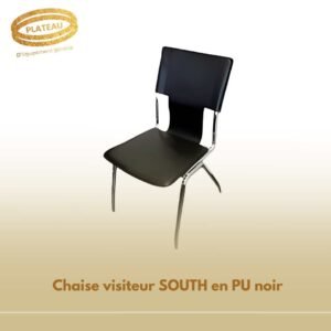 Chaise visiteur SOUTH en PU noir