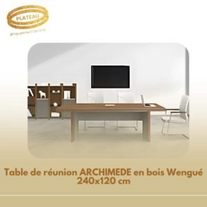 Table de réunion ARCHIMEDE en bois Wengué 240x120 cm