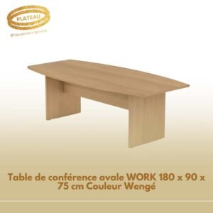 Table de conférence ovale WORK 180 x 90 x 75 cm Couleur Wengé