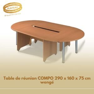 Table de réunion COMPO 290 x 160 x 75 cm wengé