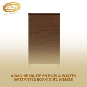 ARMOIRE HAUTE EN BOIS A PORTES BATTANTES 80X41X192 WENGE
