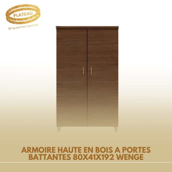 ARMOIRE HAUTE EN BOIS A PORTES BATTANTES 80X41X192 WENGE