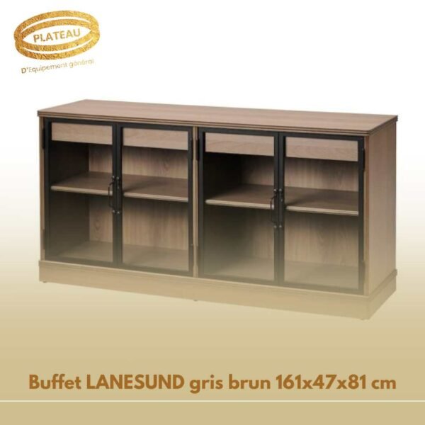 Buffet LANESUND gris brun 161x47x81 cm