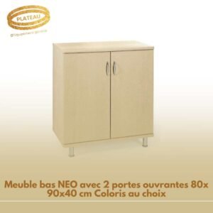 Meuble bas NEO avec 2 portes ouvrantes 80x 90x40 cm Coloris au choix