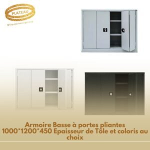 Armoire Basse à portes pliantes 1000*1200*450 Epaisseur de Tôle et coloris au choix