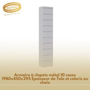Armoire à clapets métal 10 cases 1980x450x295 Epaisseur de Tole et coloris au choix