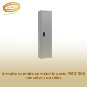 Armoire vestiaire en métal 1e porte 1980*300 mm coloris au choix