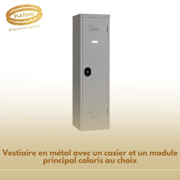 Vestiaire en métal avec un casier et un module principal coloris au choix