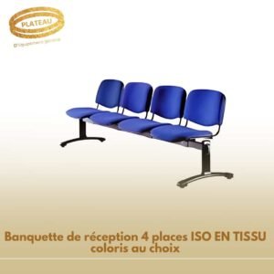 Banquette de réception 4 places ISO EN TISSU coloris au choix