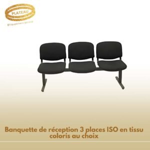 Banquette de réception 3 places ISO en tissu coloris au choix