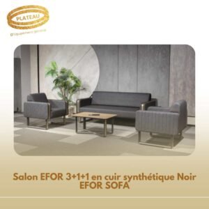 Salon EFOR 3+1+1 en cuir synthétique Noir EFOR SOFA