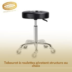 Tabouret à roulettes pivotant structure au choix