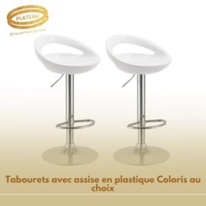 Tabourets avec assise en plastique Coloris au choix