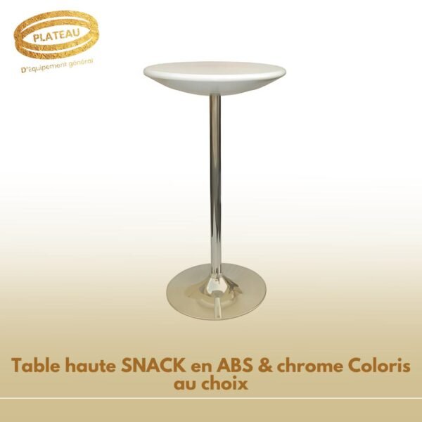 Table haute SNACK en ABS & chrome Coloris au choix