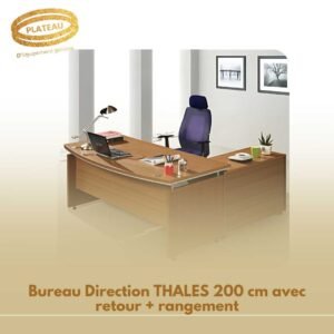 Bureau Direction THALES 200 cm avec retour + rangement