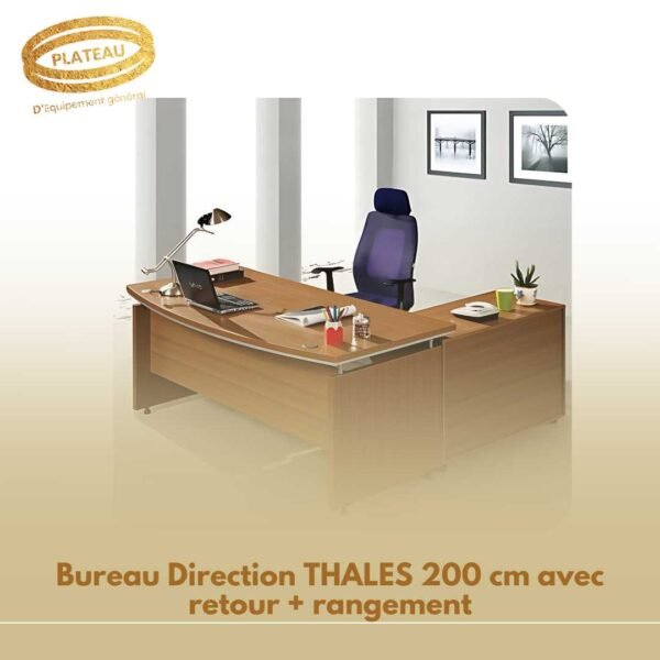 Bureau Direction THALES 200 cm avec retour + rangement