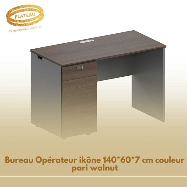 Bureau Opérateur ikône 140*60*7 cm couleur pari walnut
