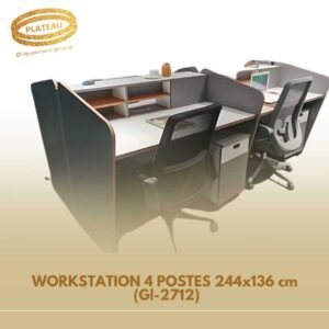 WORKSTATION 4 POSTES 244x136 cm (Gl-2712)