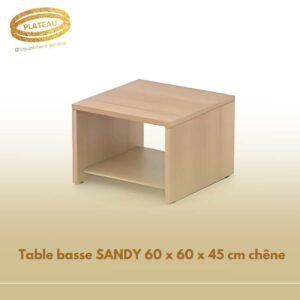 Table basse SANDY 60 x 60 x 45 cm chêne