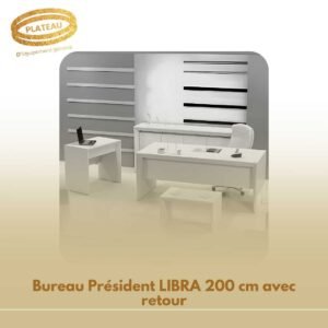 Bureau Président LIBRA 200 cm avec retour