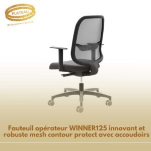 Fauteuil opérateur WINNER125 innovant et robuste mesh contour protect avec accoudoirs