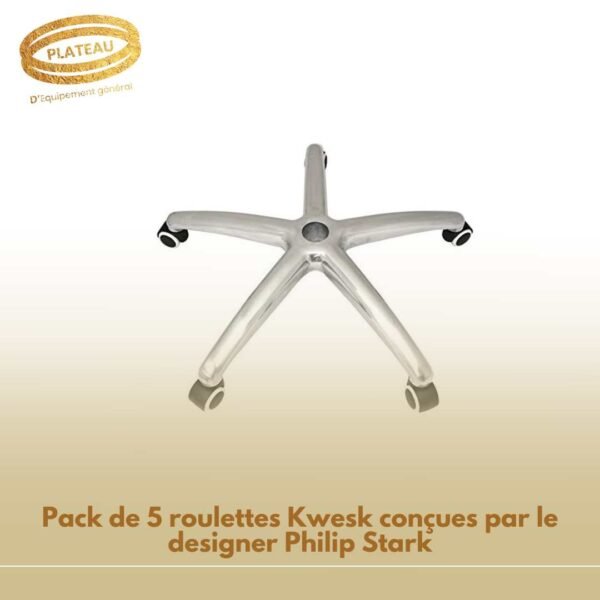 Pack de 5 roulettes Kwesk conçues par le designer Philip Stark