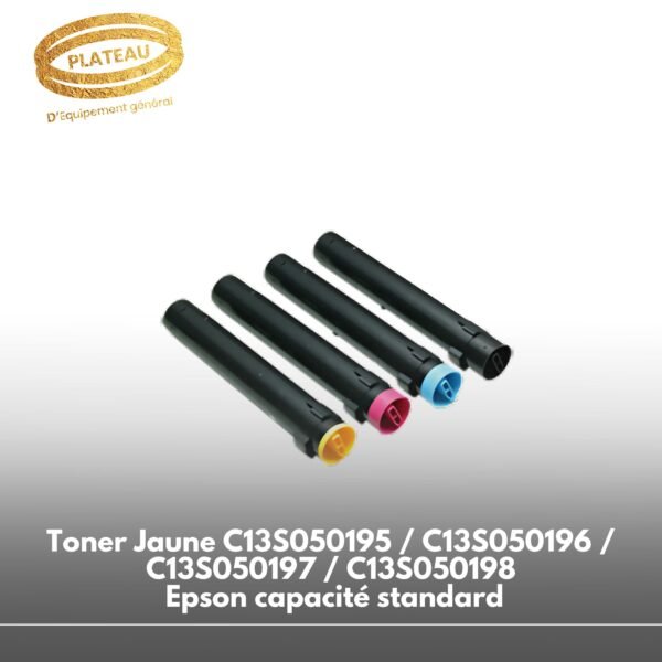 Toner Jaune C13S050195 / C13S050196 / C13S050197 / C13S050198  Epson capacité standard